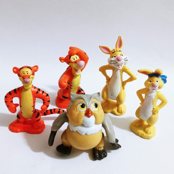 Vtg Pirate Disney Winnie the Pooh PVC Figures Set of 5 Tigger Owl & Rabbit (mt) - Picture 2 of 5